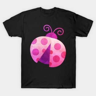 Watercolor Ladybug Red Pink Paintings T-Shirt